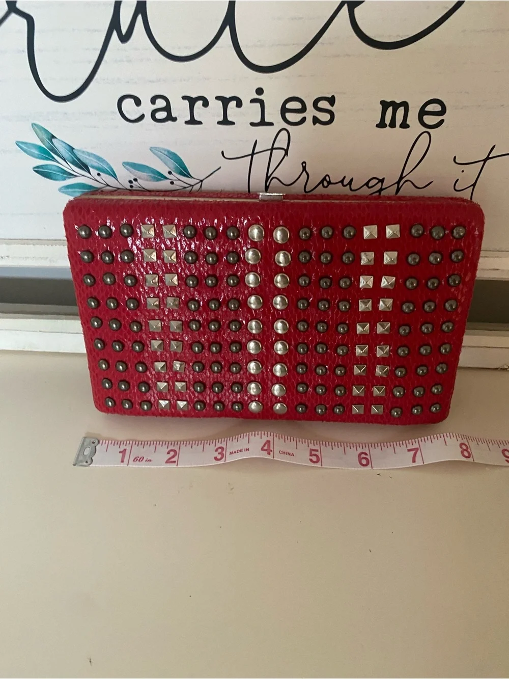 Nicole Lee Y2K Vintage Red Hot Studded clutch case